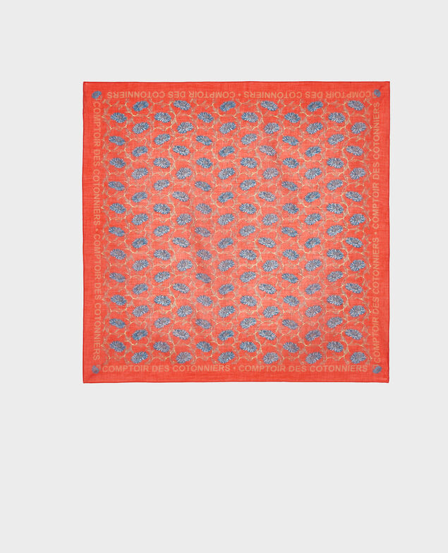 Printed cotton bandana Pureed pumpkin