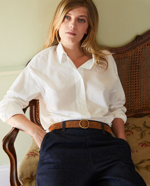 Suede belt Camel