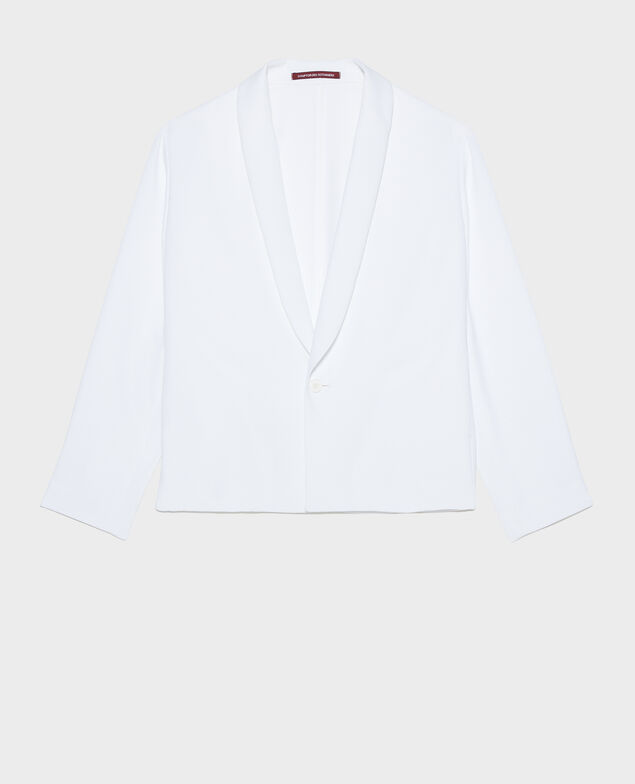 Loose polyester blazer Optical white