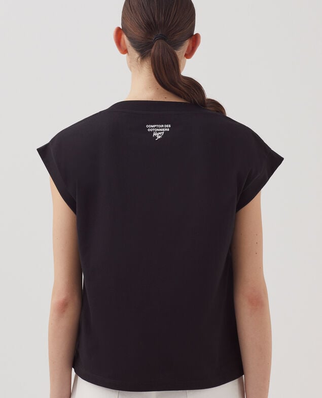 Boxy cotton t-shirt J094 black base 95