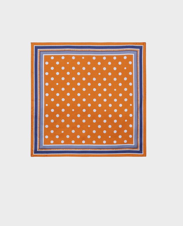 Polka dot square silk foulard Pumpkin spice