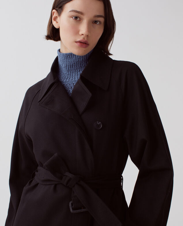 CATHERINE -Long and sleek trench coat H091 black beauty