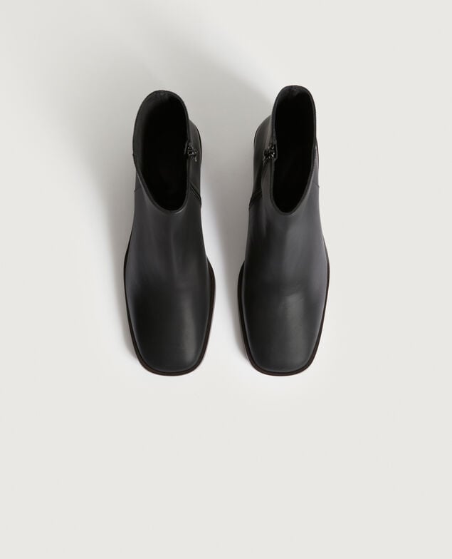 Leather boots H091 black beauty