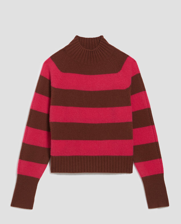 Cashmere polo neck jumper I122 st pink emperador