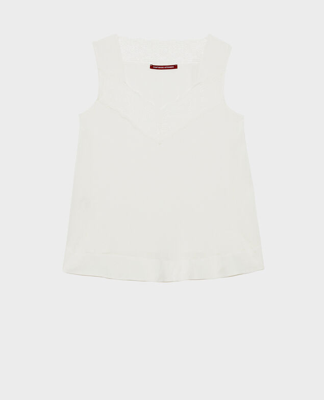 Strappy silk and lace cami Gardenia