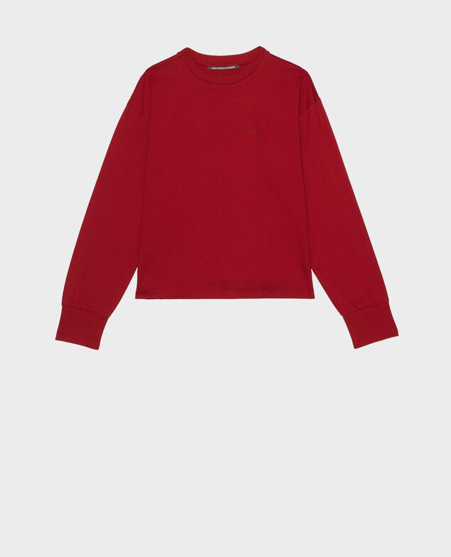  Round neck long-sleeve cotton t-shirt Royale red