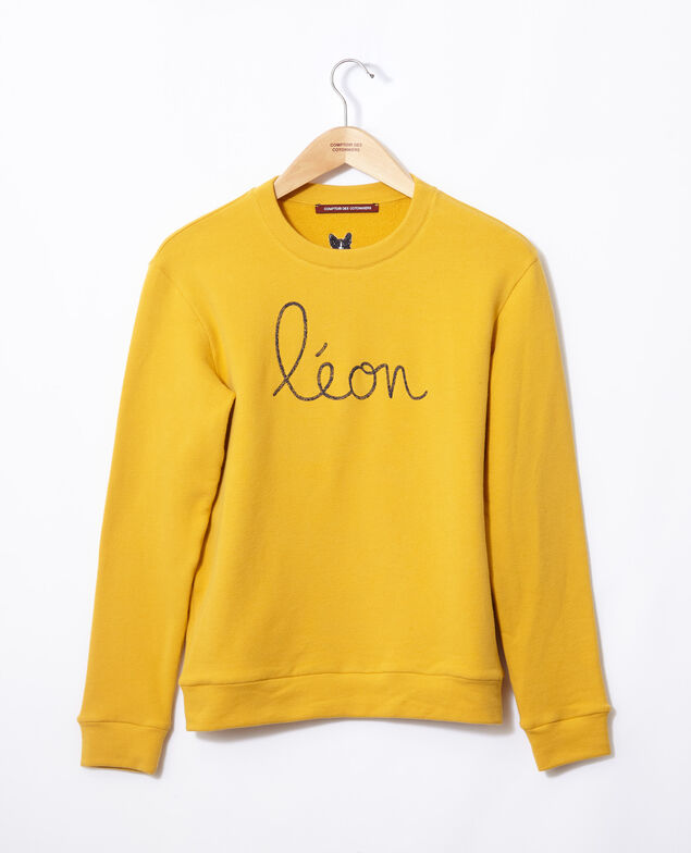 Embroidered Léon sweatshirt Golden spice/peacoat