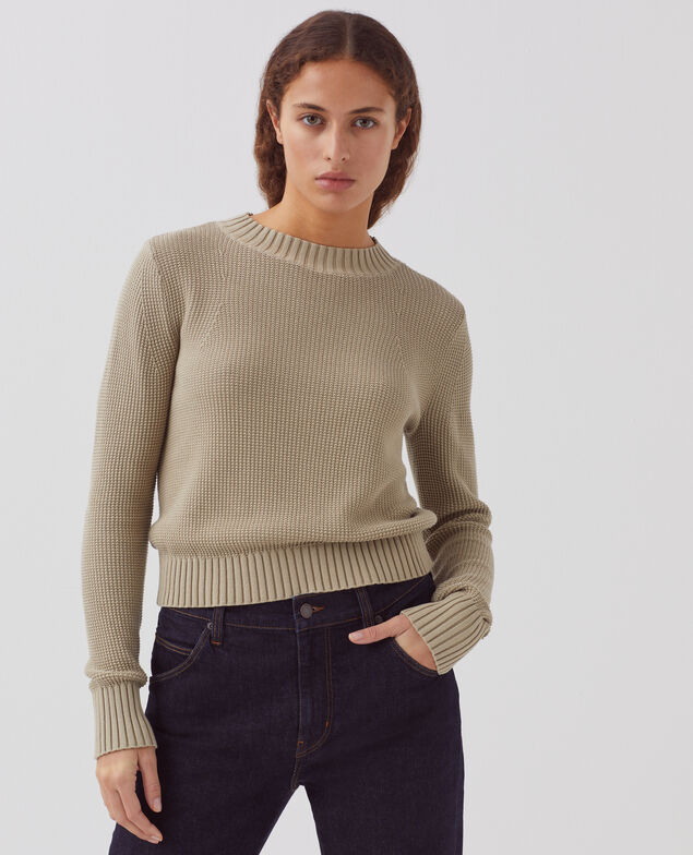 Round neck cotton jumper H520 terre