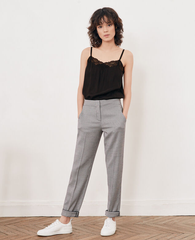 Houndstooth jacquard trousers Pied de poule