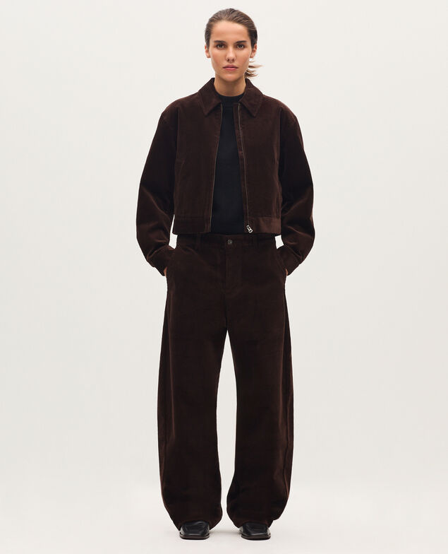Corduroy jacket U380 dark brown