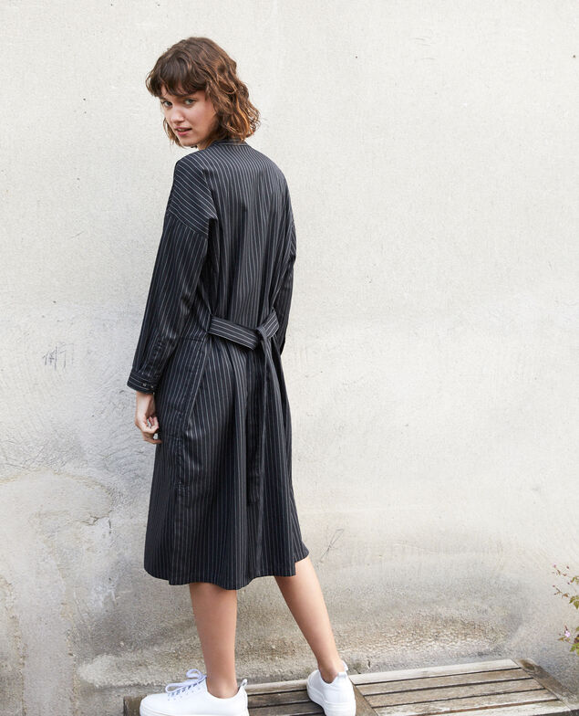 Mandarin collar dress Black