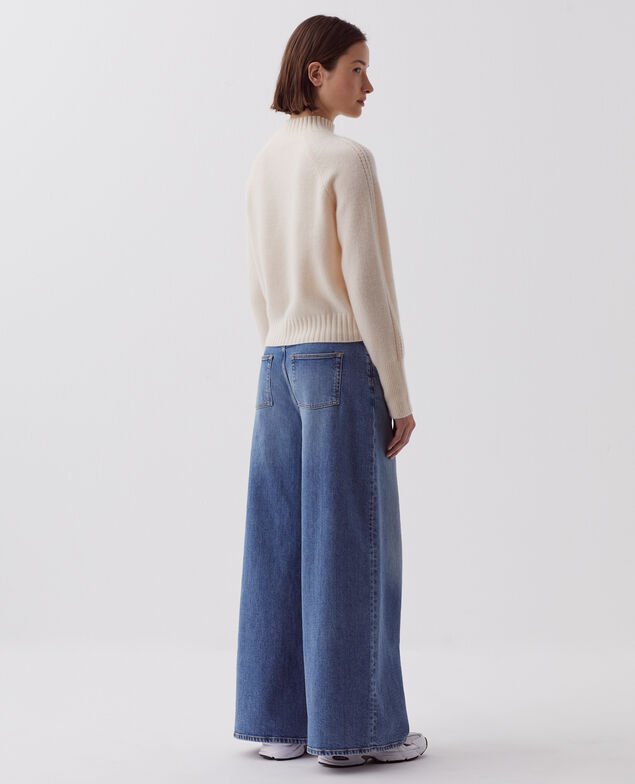 Cashmere polo neck jumper I300 pearled ivory