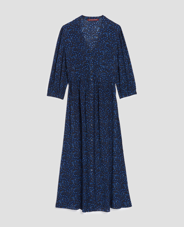 Silky maxi dress I662 batik navy