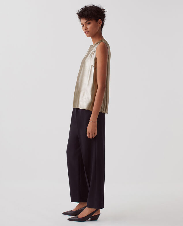 Sleeveless top I322 dune beige