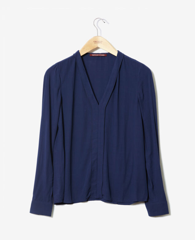 V-neck blouse Medieval blue