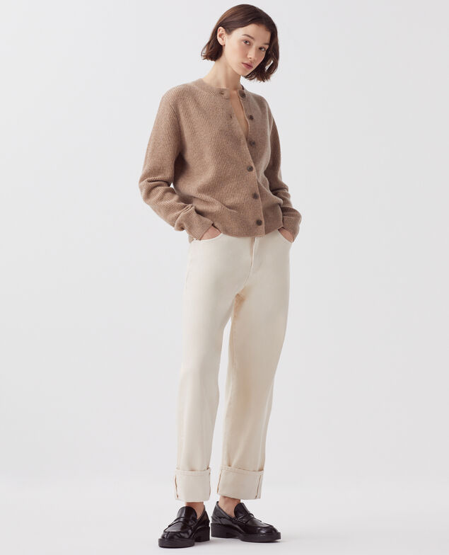 Wool cardigan U321 beige