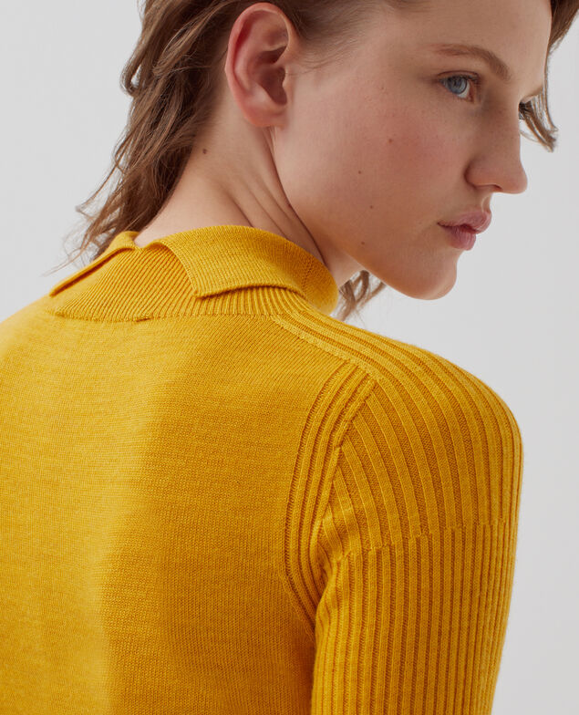 Slim fit merino wool jumper I470 sunset yellow