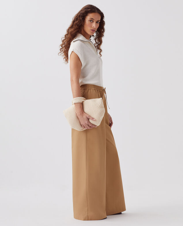 YVONNE - Loose trousers J330 cartouche beige