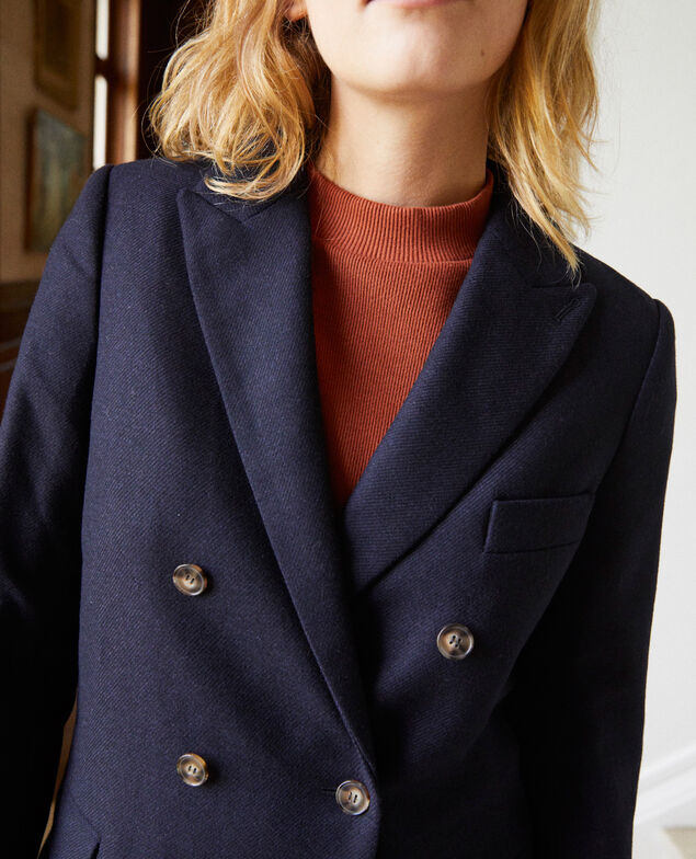 Wool blend blazer Dark navy
