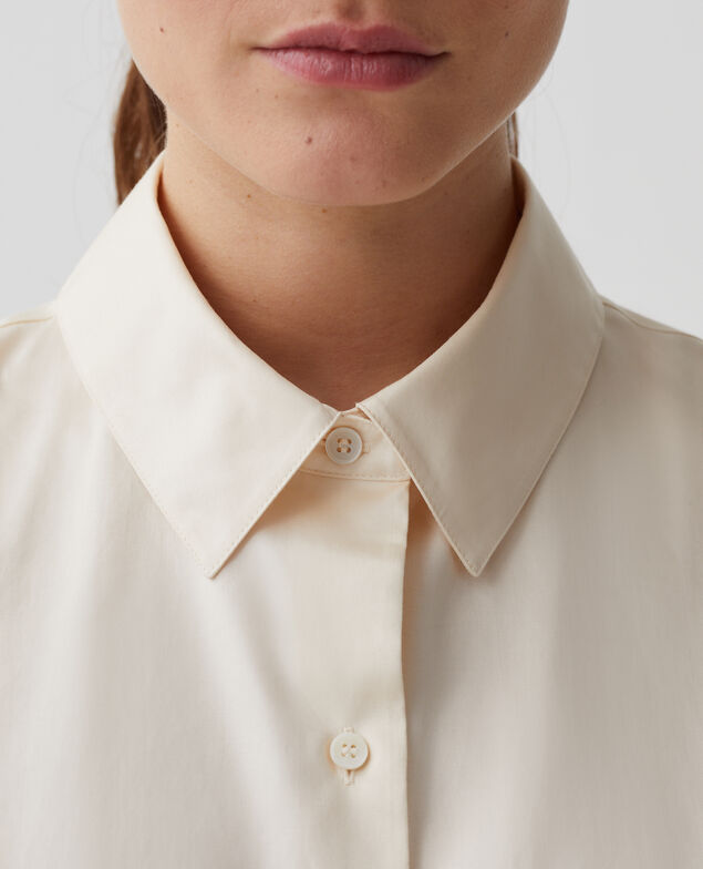 Silky cotton shirt I300 pearled ivory