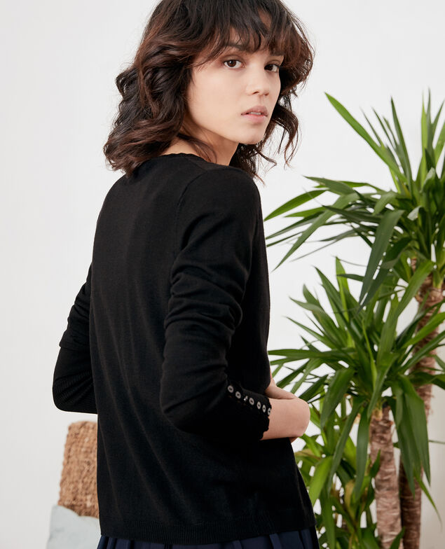 Thin wool cardigan Noir
