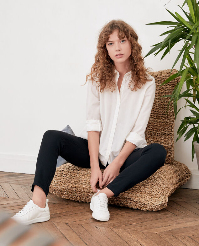 Shirt with pleated back Blanc