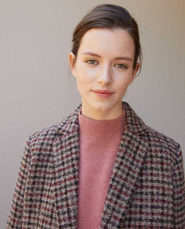 Straight fit coat Red