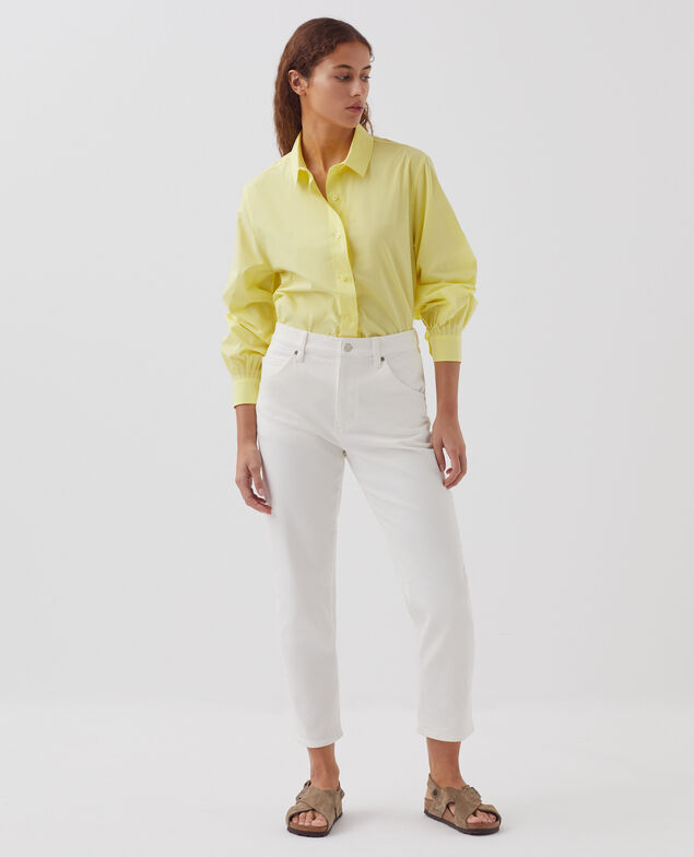 Loose cotton shirt H431 blazing yellow