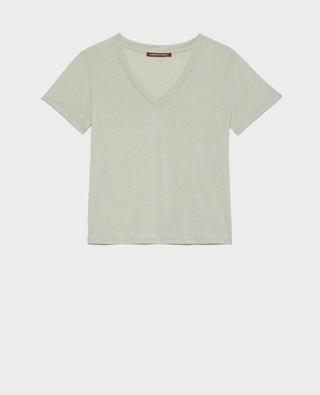 LÉA - Loose V-neck t-shirt 53 green
