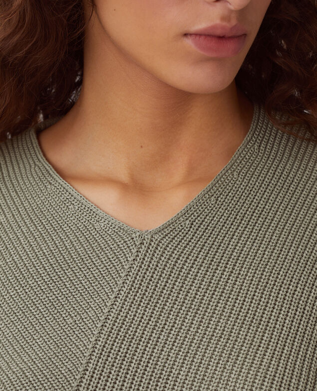 V-neck cotton jumper J050 shadow gray