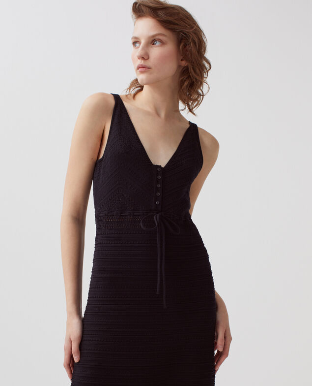 Cotton crochet dress H091 black beauty
