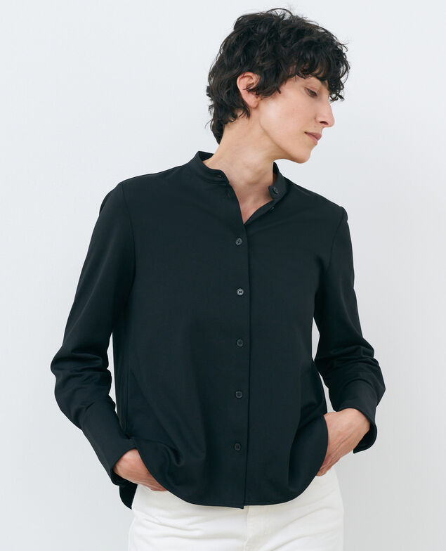 Mandarin collar shirt Black beauty