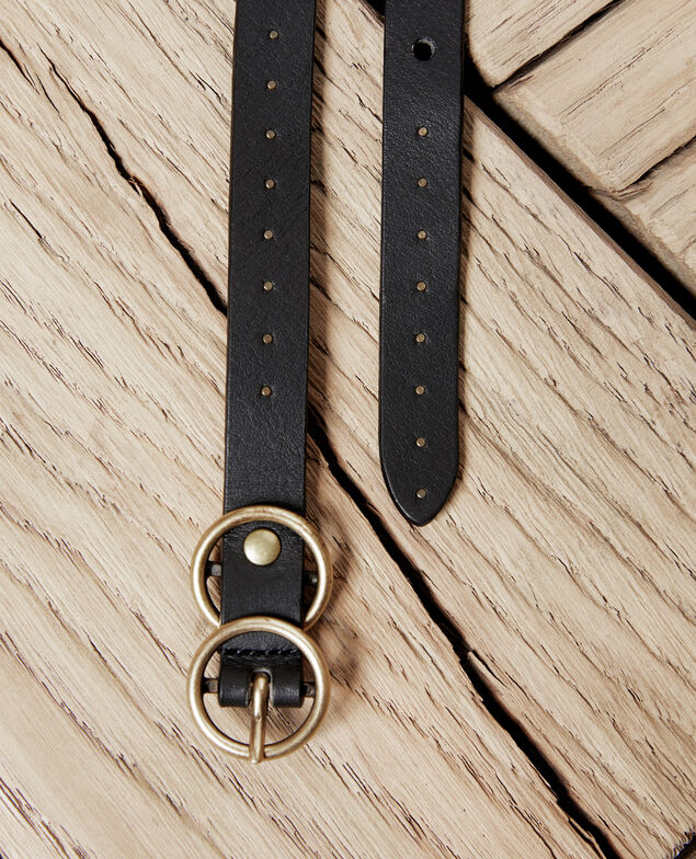 Leather belt Noir