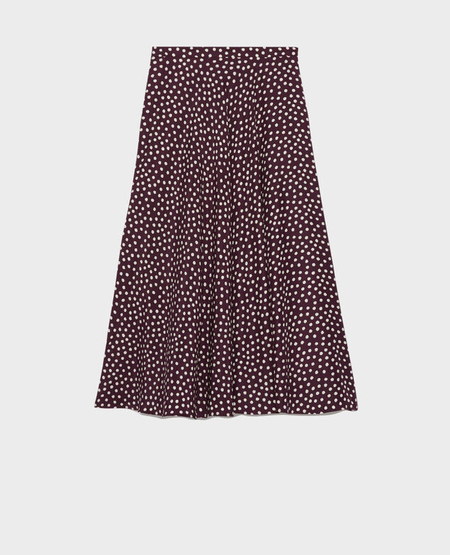 Silk skater skirt Minidot purple