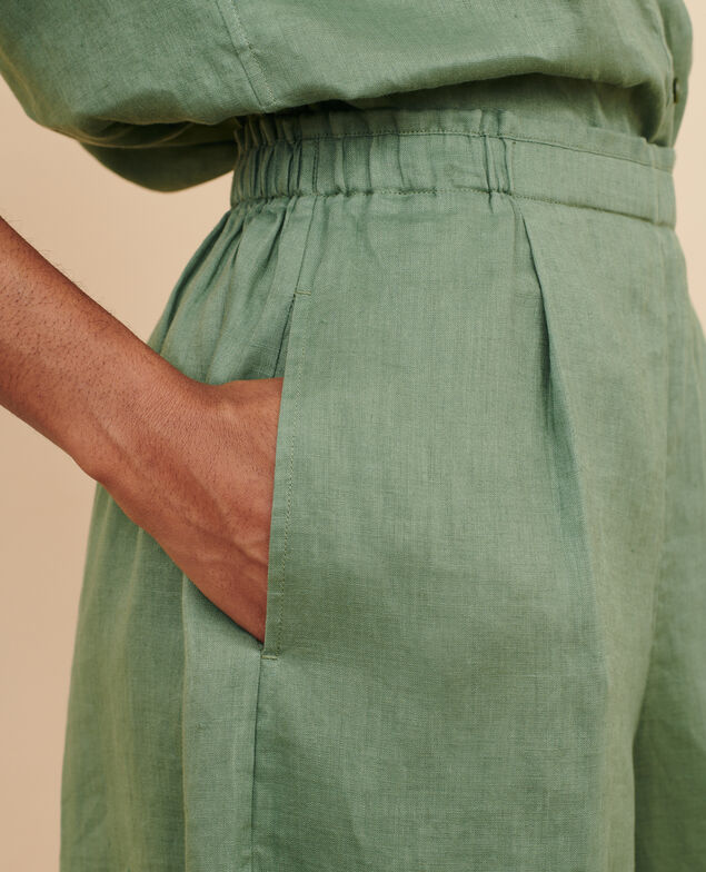 BABETH - Linen skort 52 green