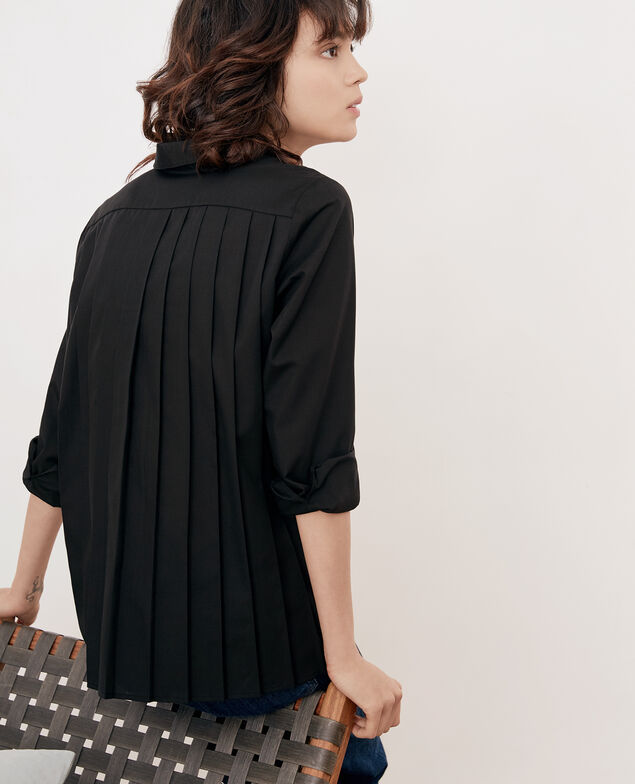 Shirt with pleated back Noir
