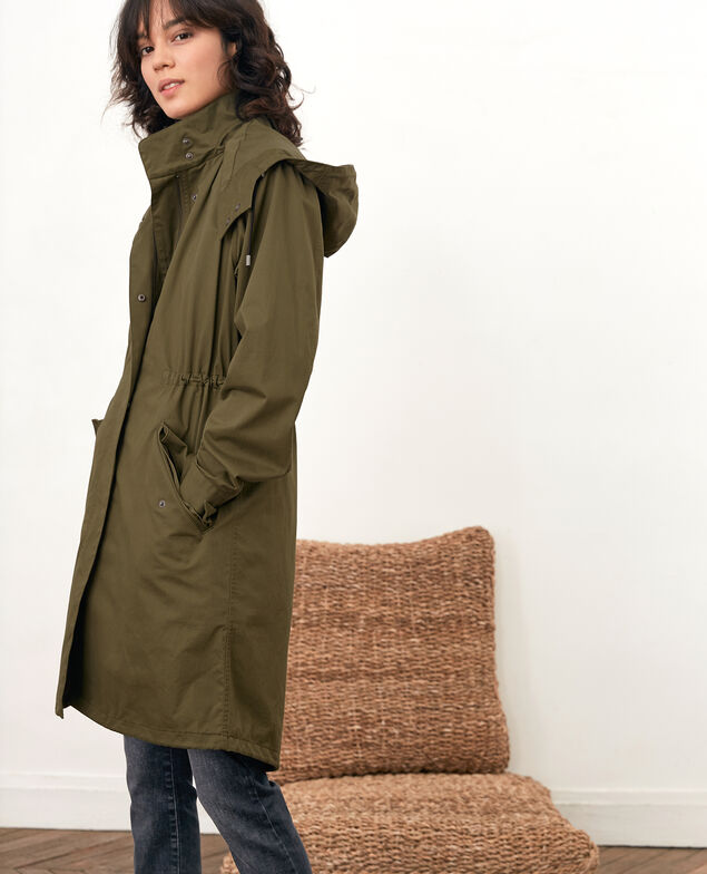 Parka with detachable hood and lining Dark kaki