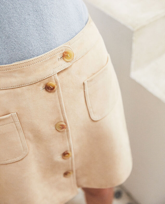 Suede mini skirt Camel beige