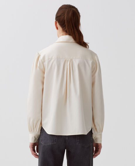Silky cotton shirt I300 pearled ivory