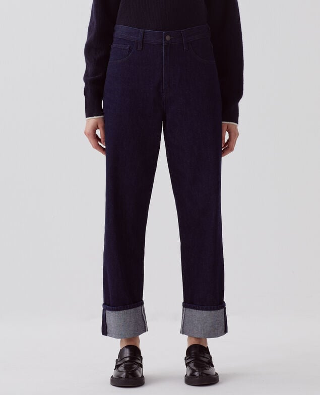 Regular jeans with large turn-ups U690 navy