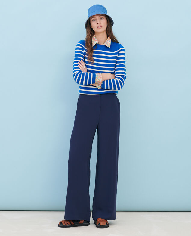 YVONNE high waisted wide trousers Night sky