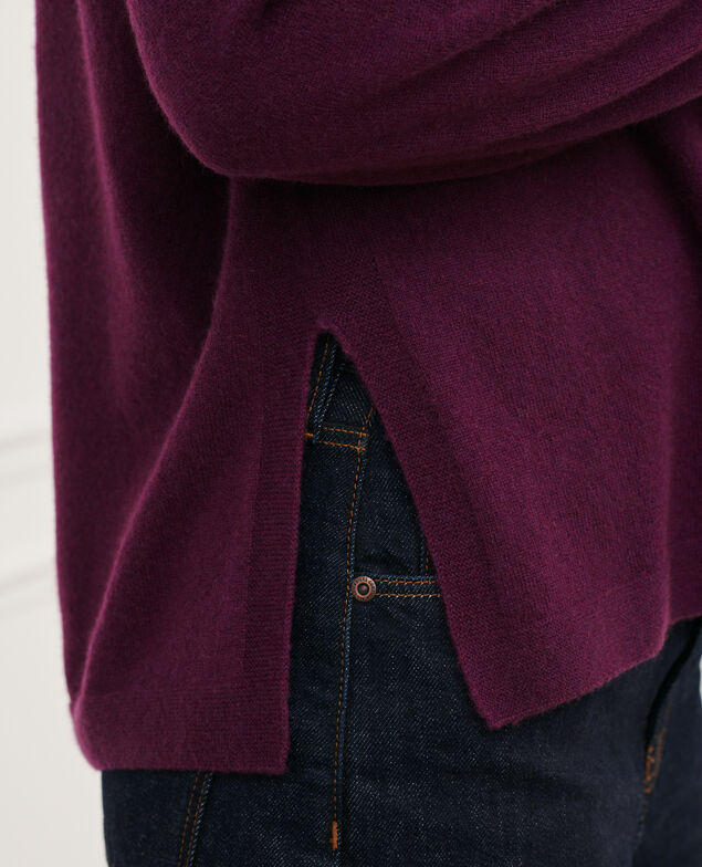 Loose cashmere 3D cardigan Potent purple