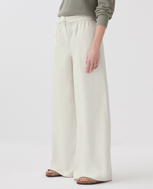 YVONNE - Loose trousers J010 white onyx