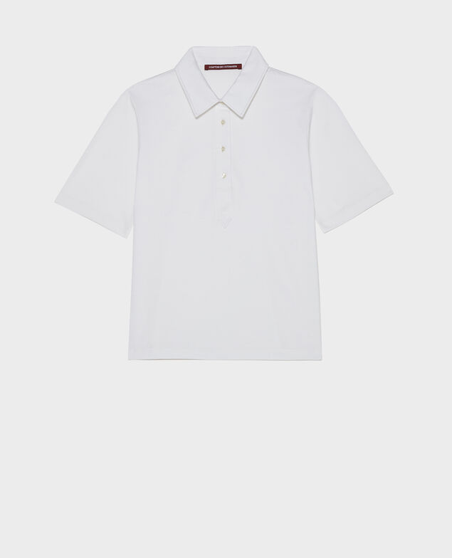 Egyptian cotton polo shirt Optical white