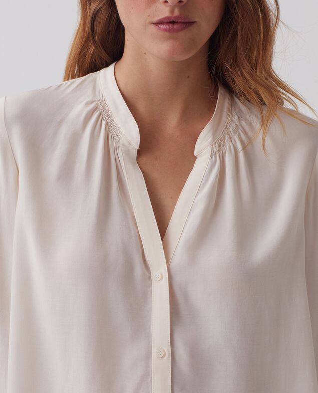 Silky long-sleeve shirt J300 natural
