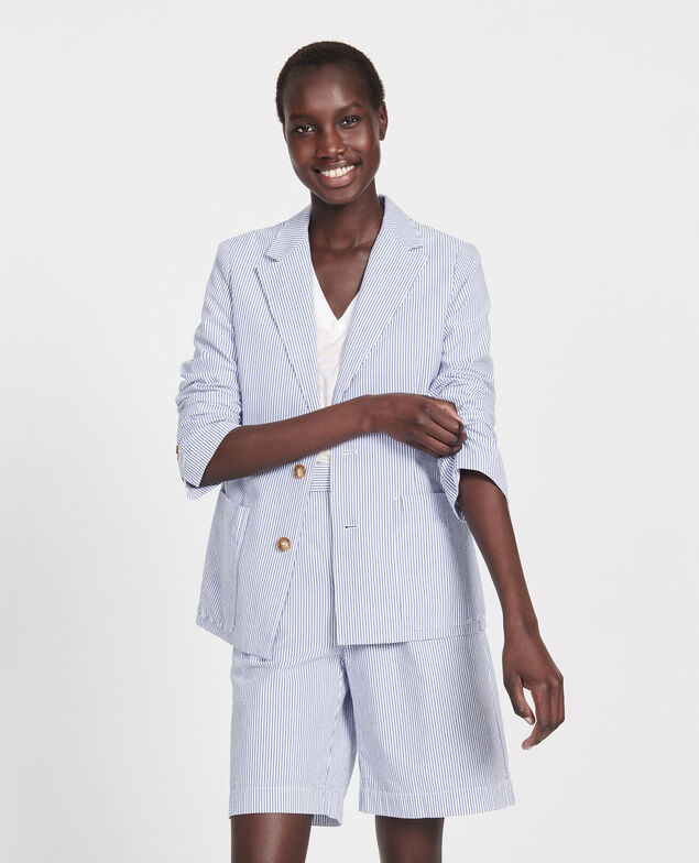Cotton blazer Seersucker stripes