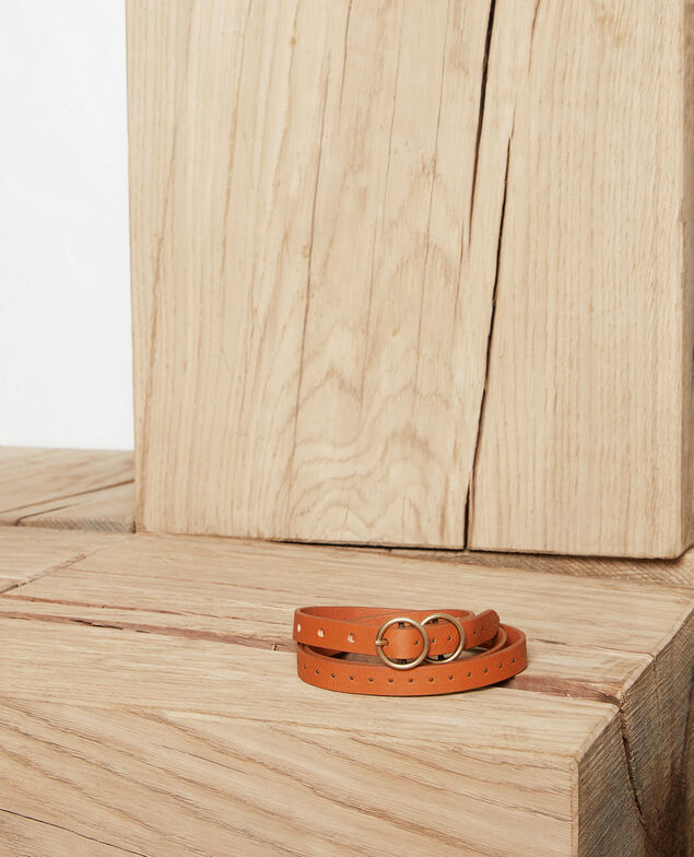 Leather belt Camel