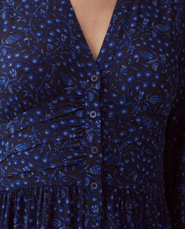 Silky maxi dress I662 batik navy