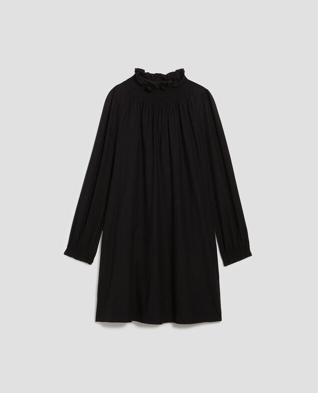 AGLAÉ - Mini dress with ruffle neck H091 black beauty