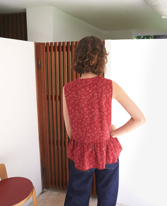Sleeveless blouse Red